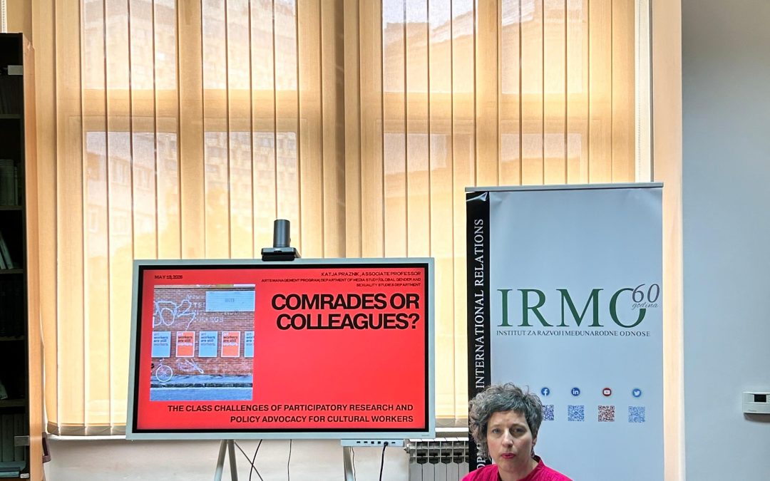 8th Lecture in the Culturelink Guest Lecture Series Held: Dr Katja Praznik on the Class Challenges of Cultural Work and Participatory Research
